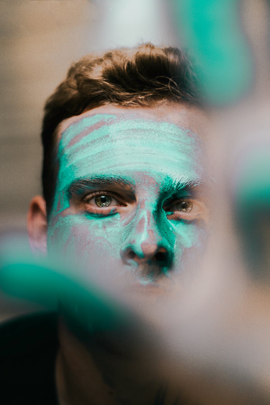 photo of man with face paint